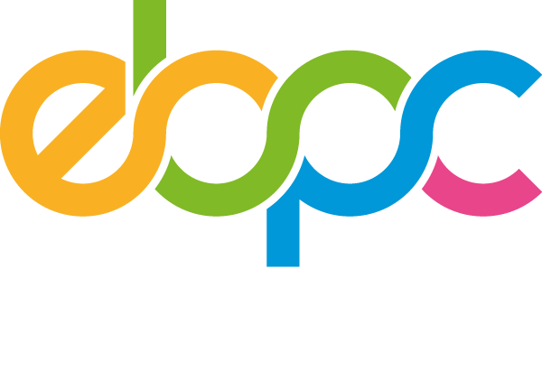 Logo colorato con lettere espoc stilizzate in arancione, verde, blu e rosa su sfondo bianco.